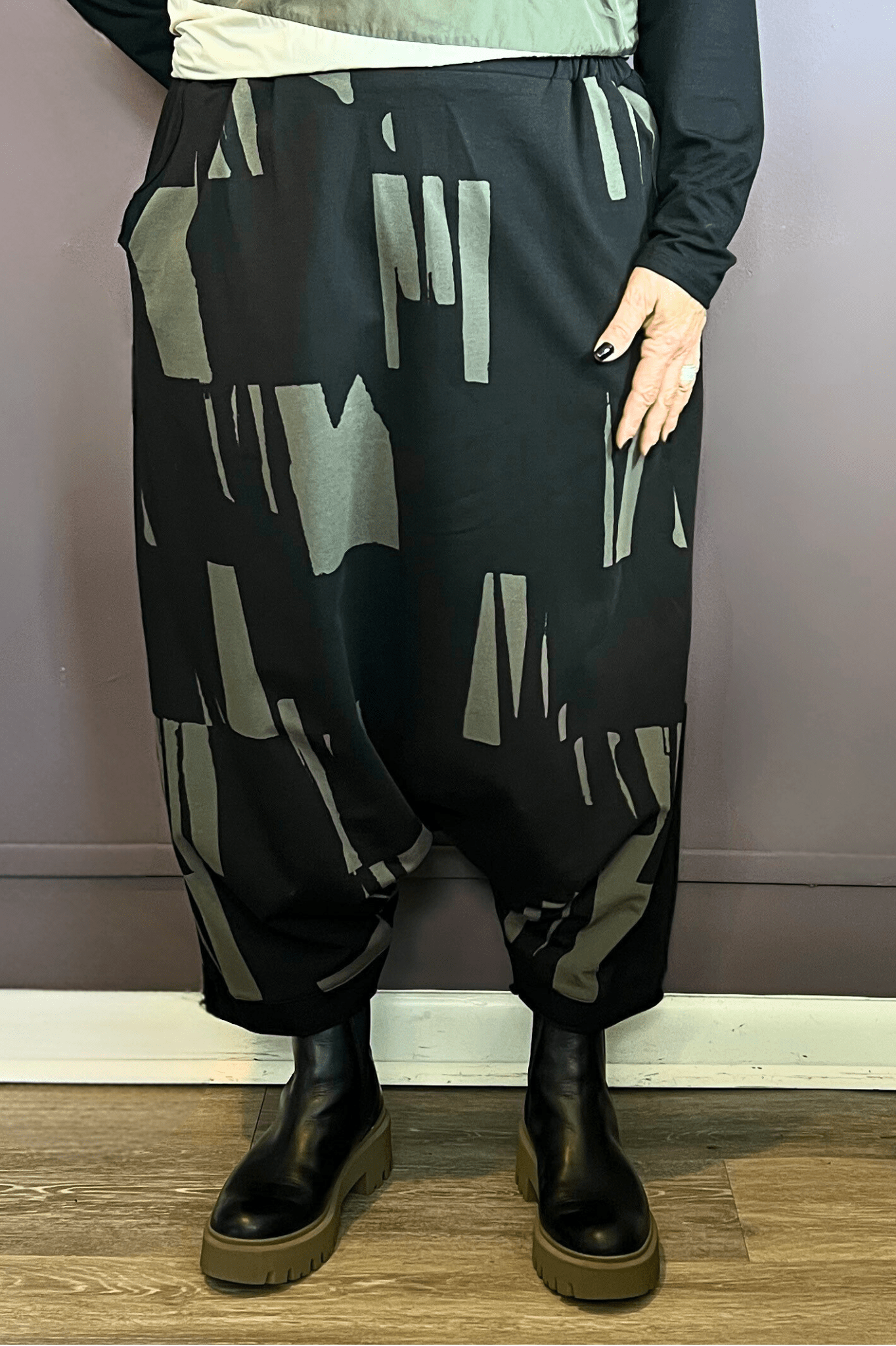 Khaki Cascade Harem Pant