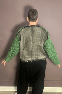 Sweater With Denim Trim