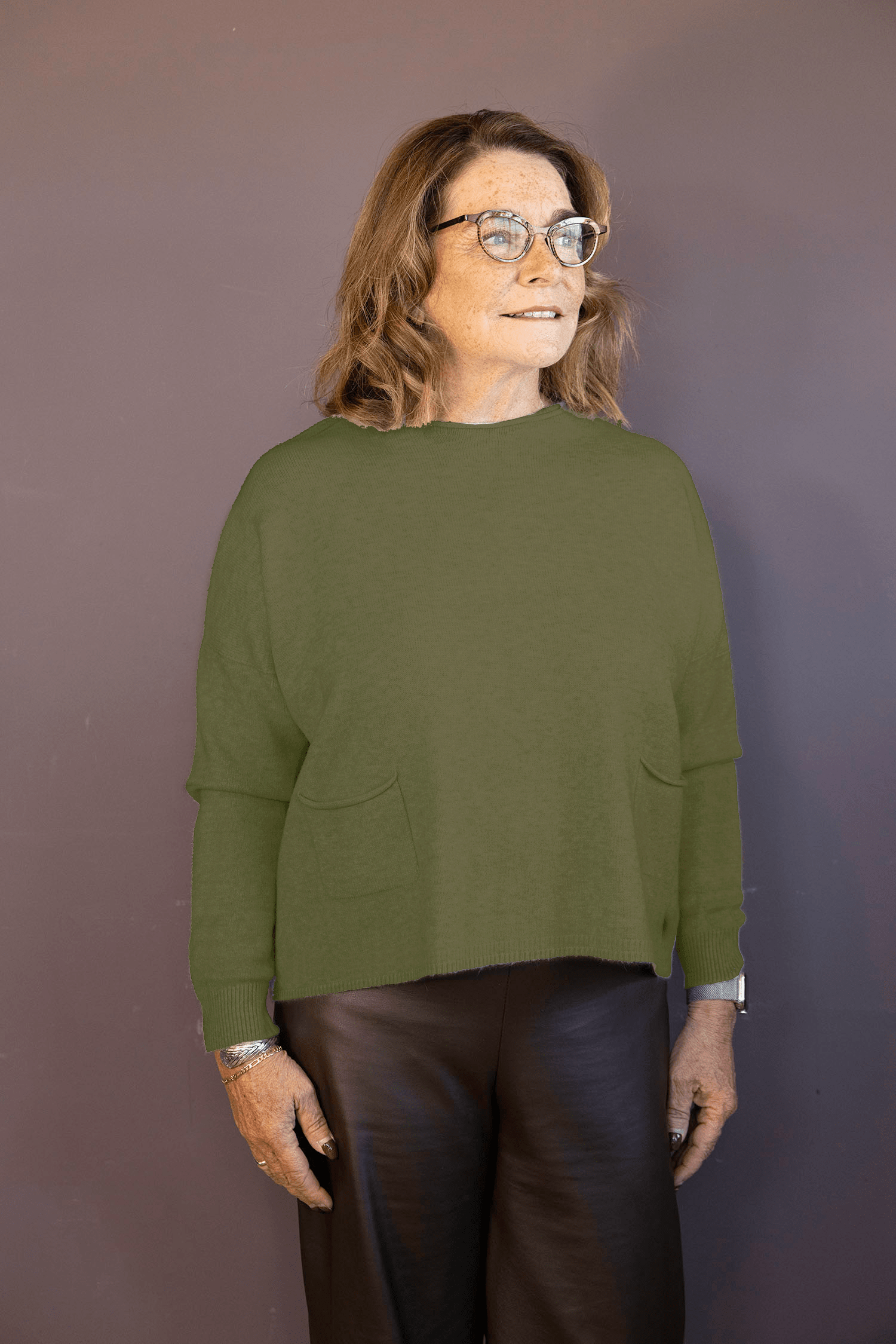 Jodie 2 Pocket Crop Sweater