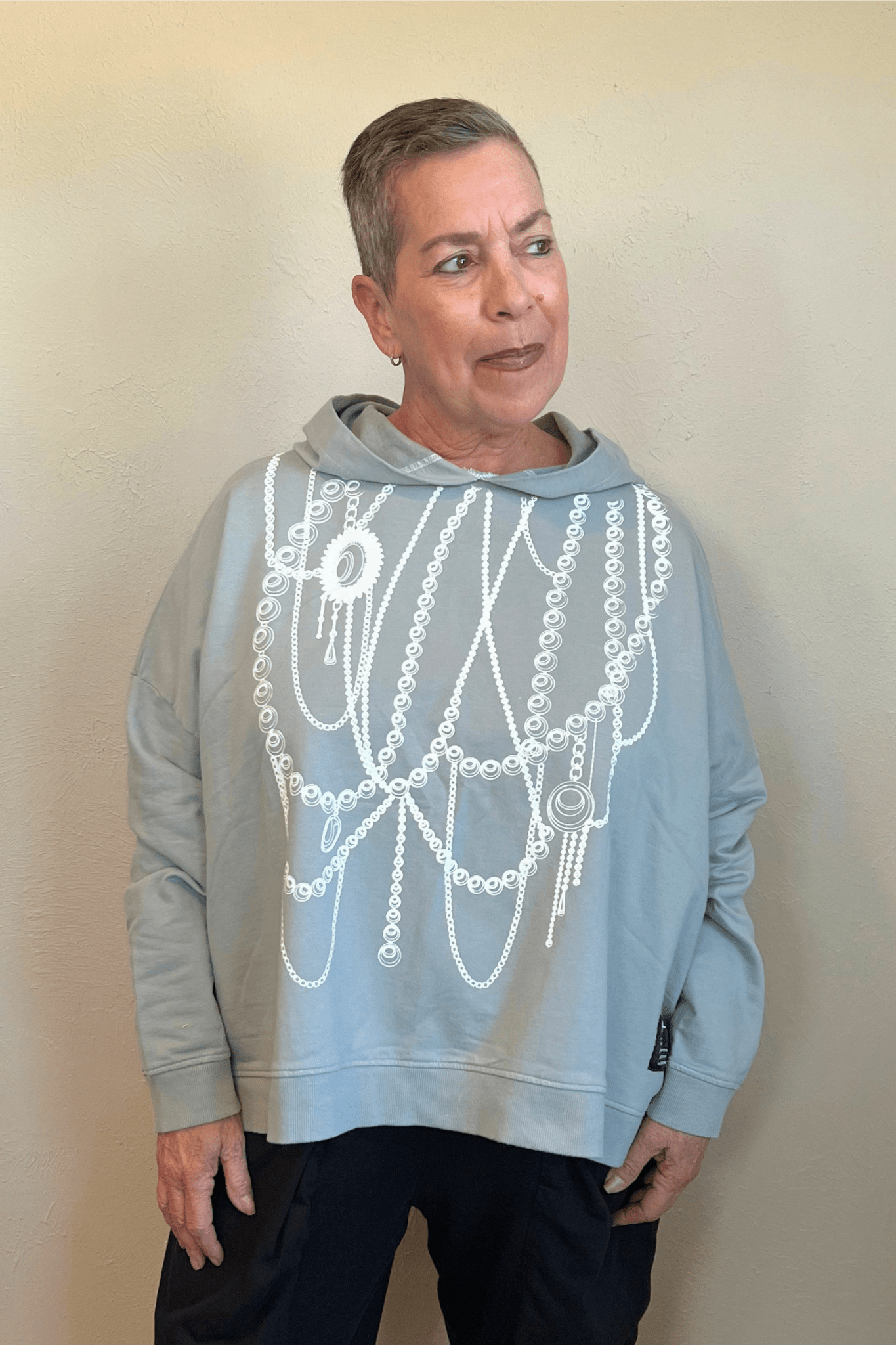 White Pearl Overcast Swing Hoodie