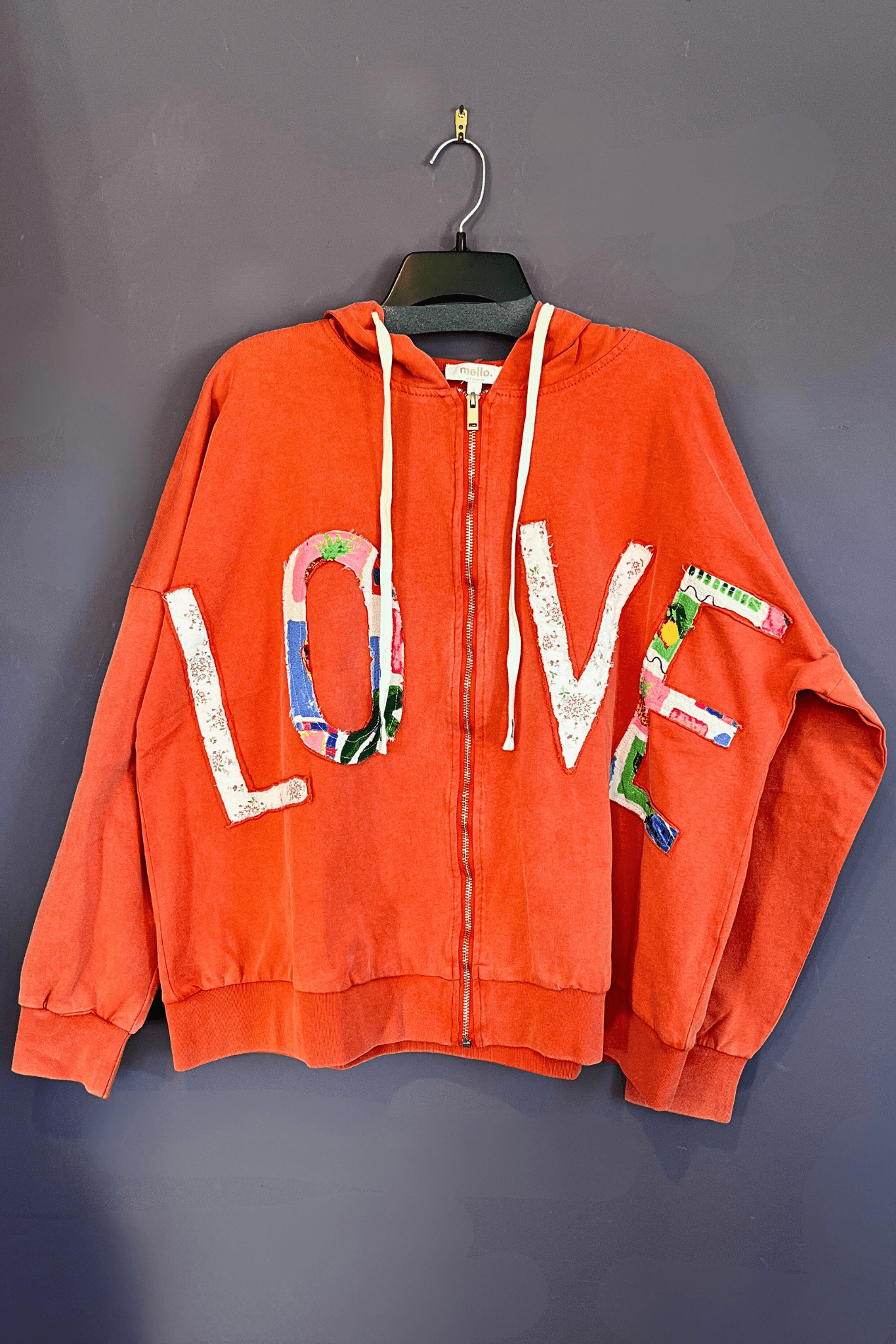 Love Patchwork Hooded Sweatshirt