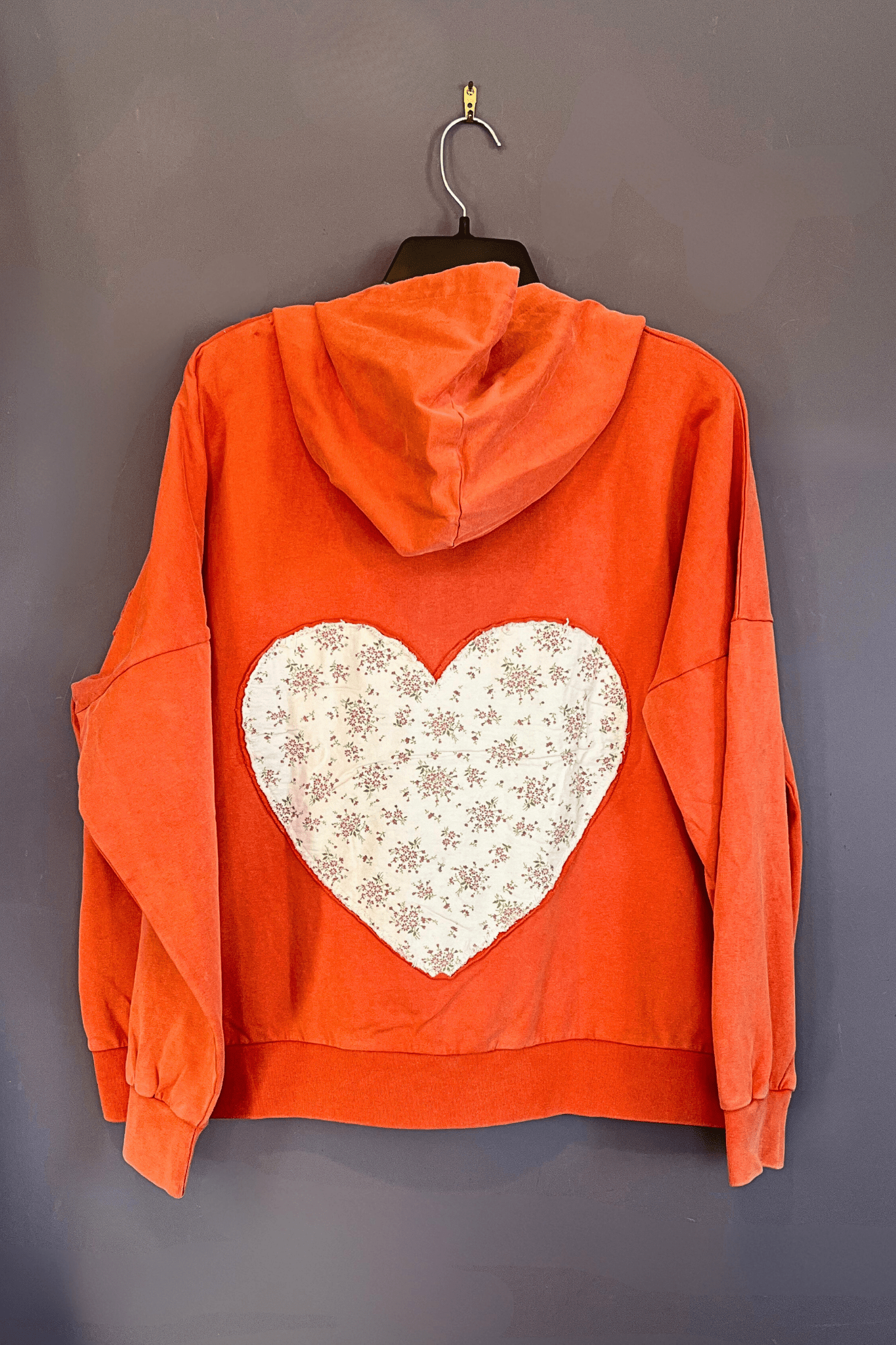 Love Patchwork Hooded Sweatshirt
