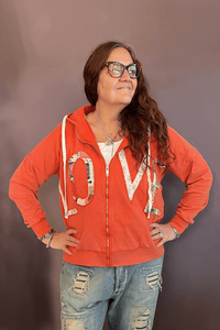 Love Patchwork Hooded Sweatshirt