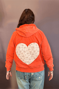 Love Patchwork Hooded Sweatshirt