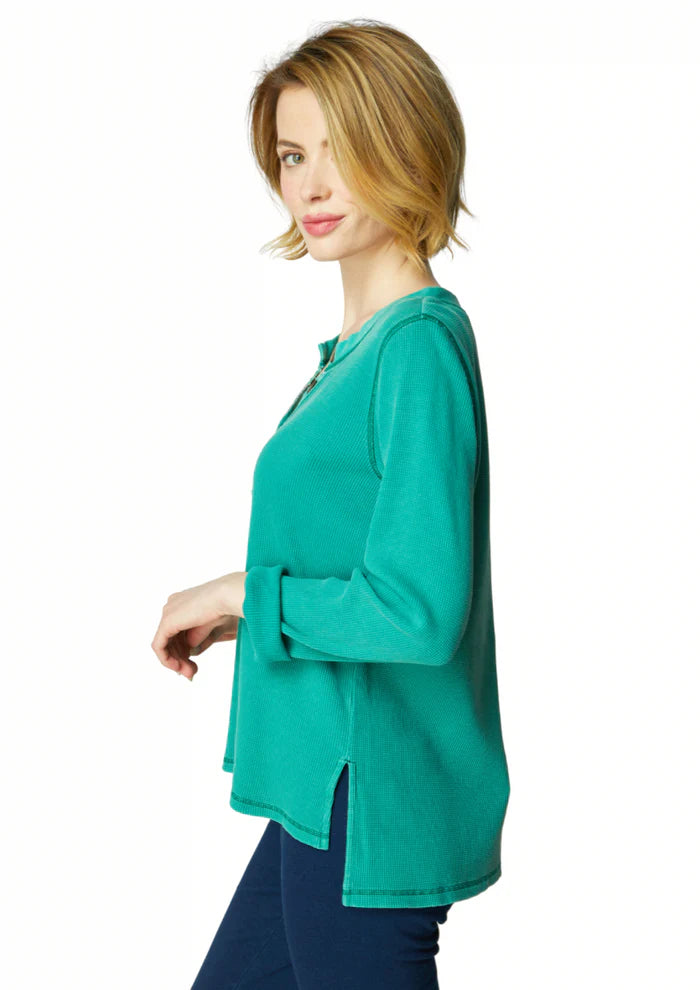 Lounge Henley Waffle Top