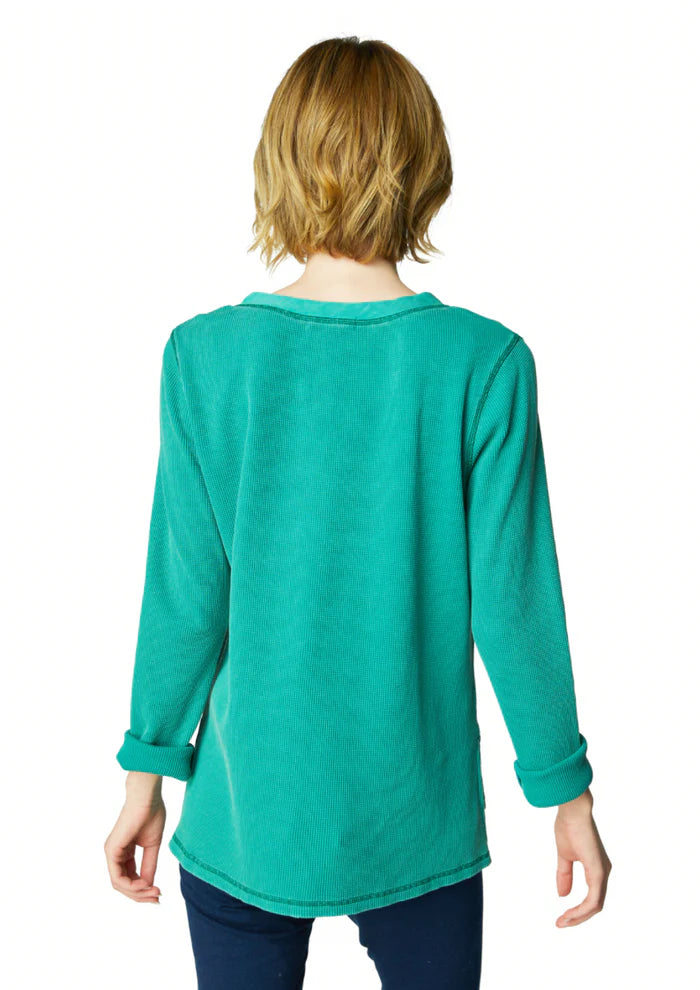 Lounge Henley Waffle Top