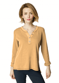 Lounge Henley Waffle Top