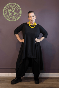 Black Hi-Lo Tunic Dress