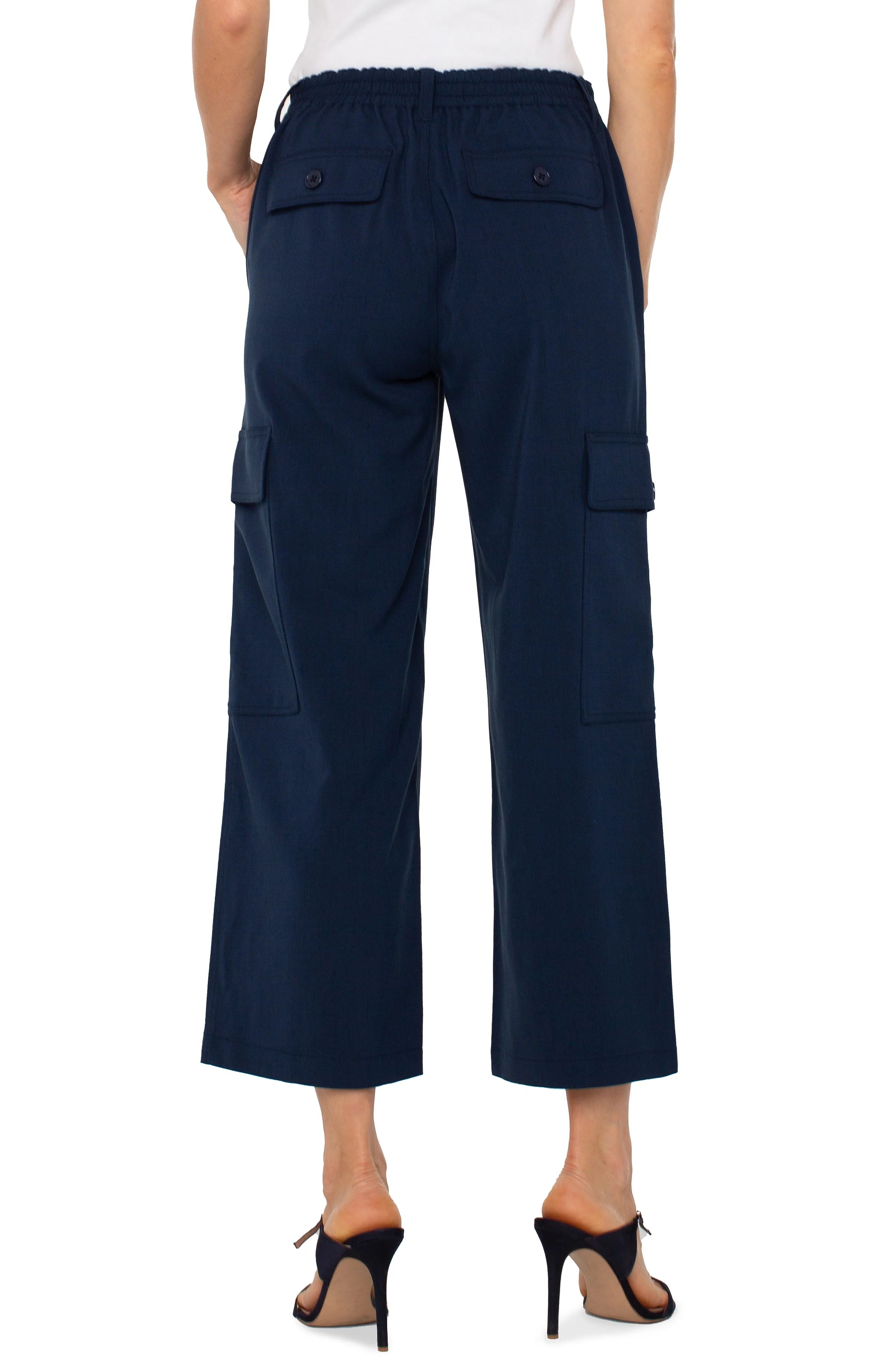 Hi-Rise Cargo Crop Pant (Dark Navy)