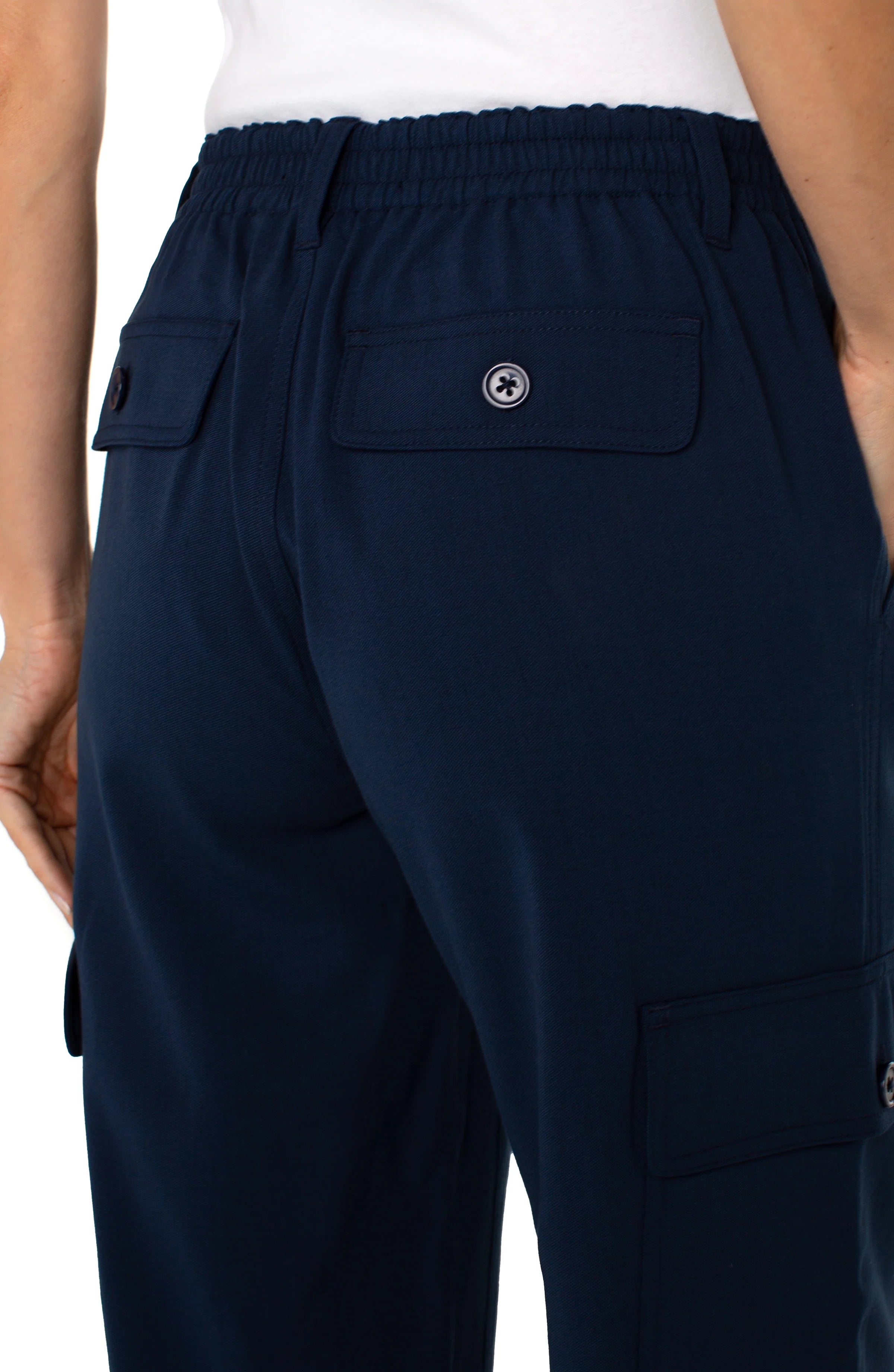 Hi-Rise Cargo Crop Pant (Dark Navy)