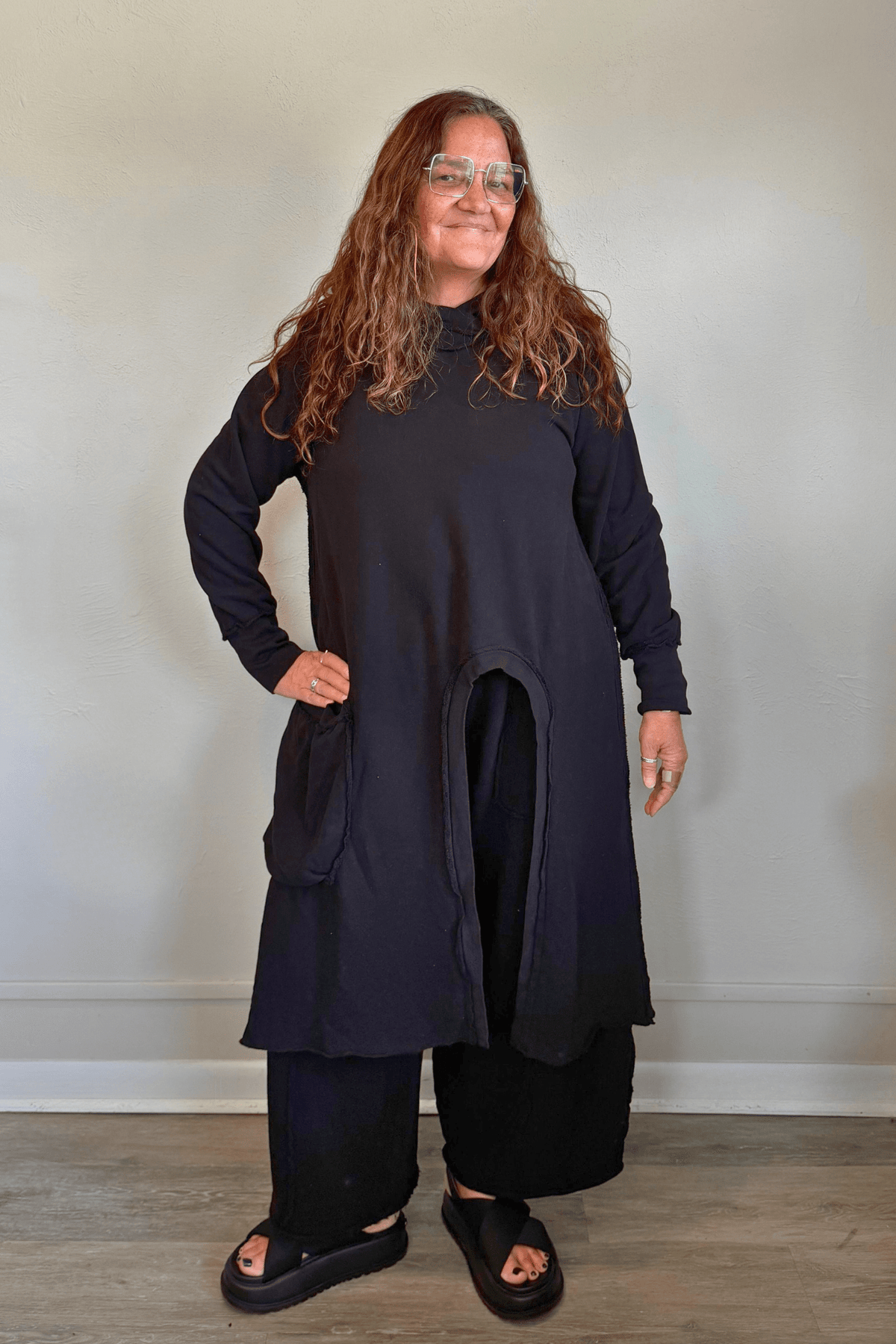 Terry Hooded Pocket Top