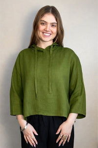 Linen Hoodie Top