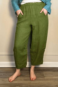Linen Crop Bungee Pant