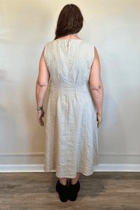 Sleeveless Fit & Flare Linen Dress