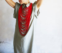 Long Multi-Strand Solid Necklace