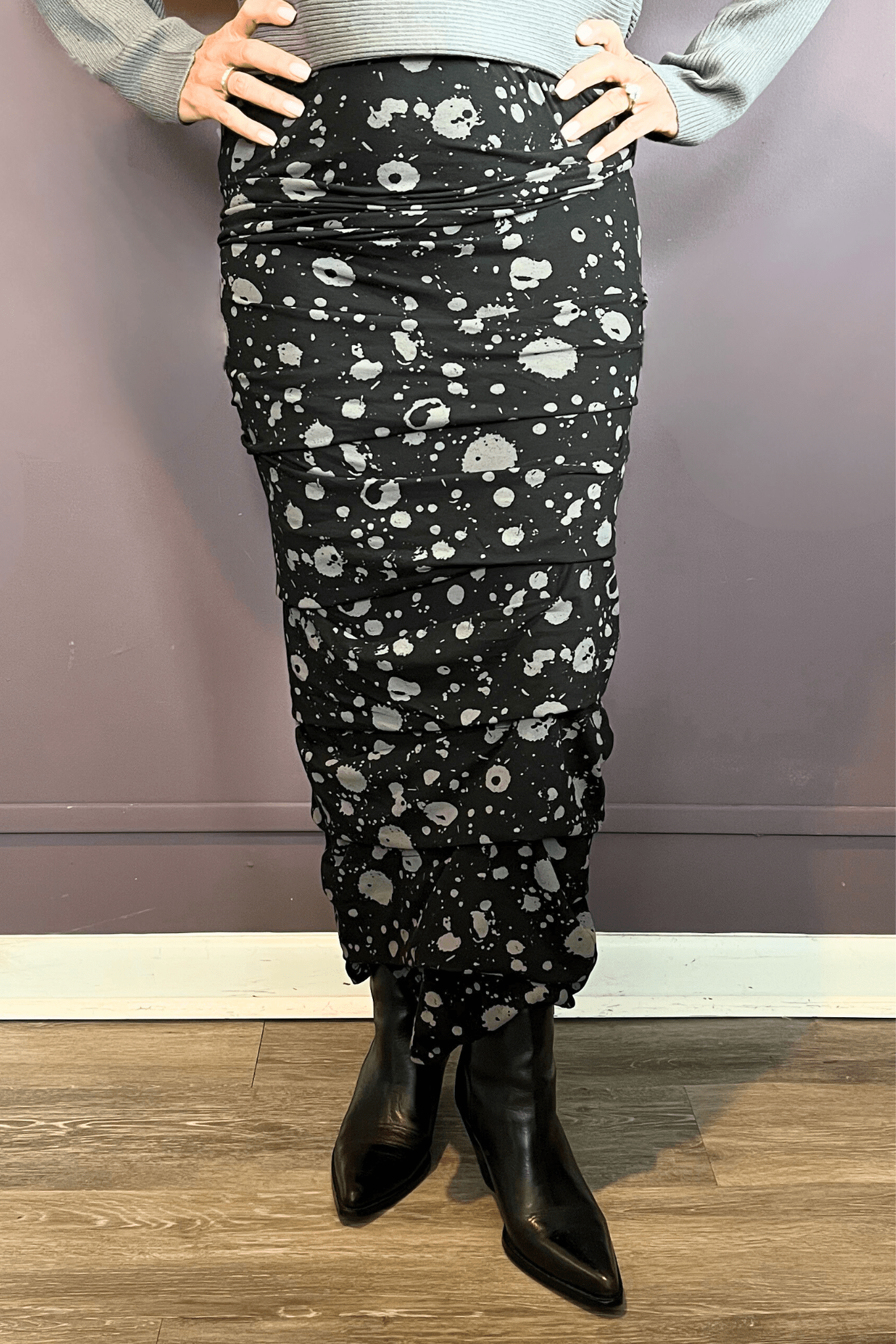 Margot Skirt (Black Splash)