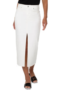 Maxi Skirt With Front Slit (Bone White)