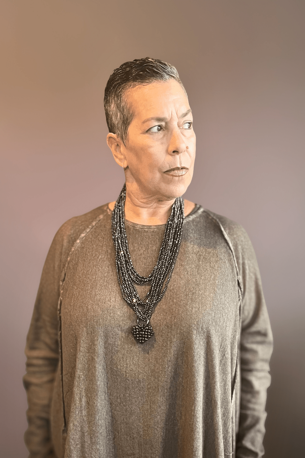 Chocolate Mini Loop Heart Necklace