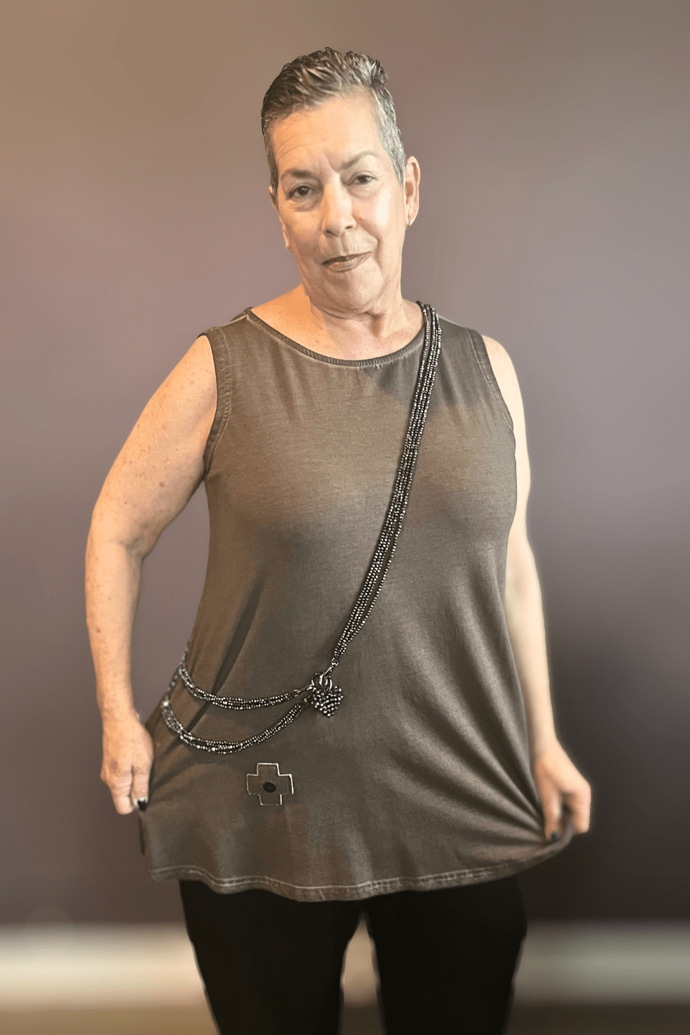 Chocolate Mini Loop Heart Necklace