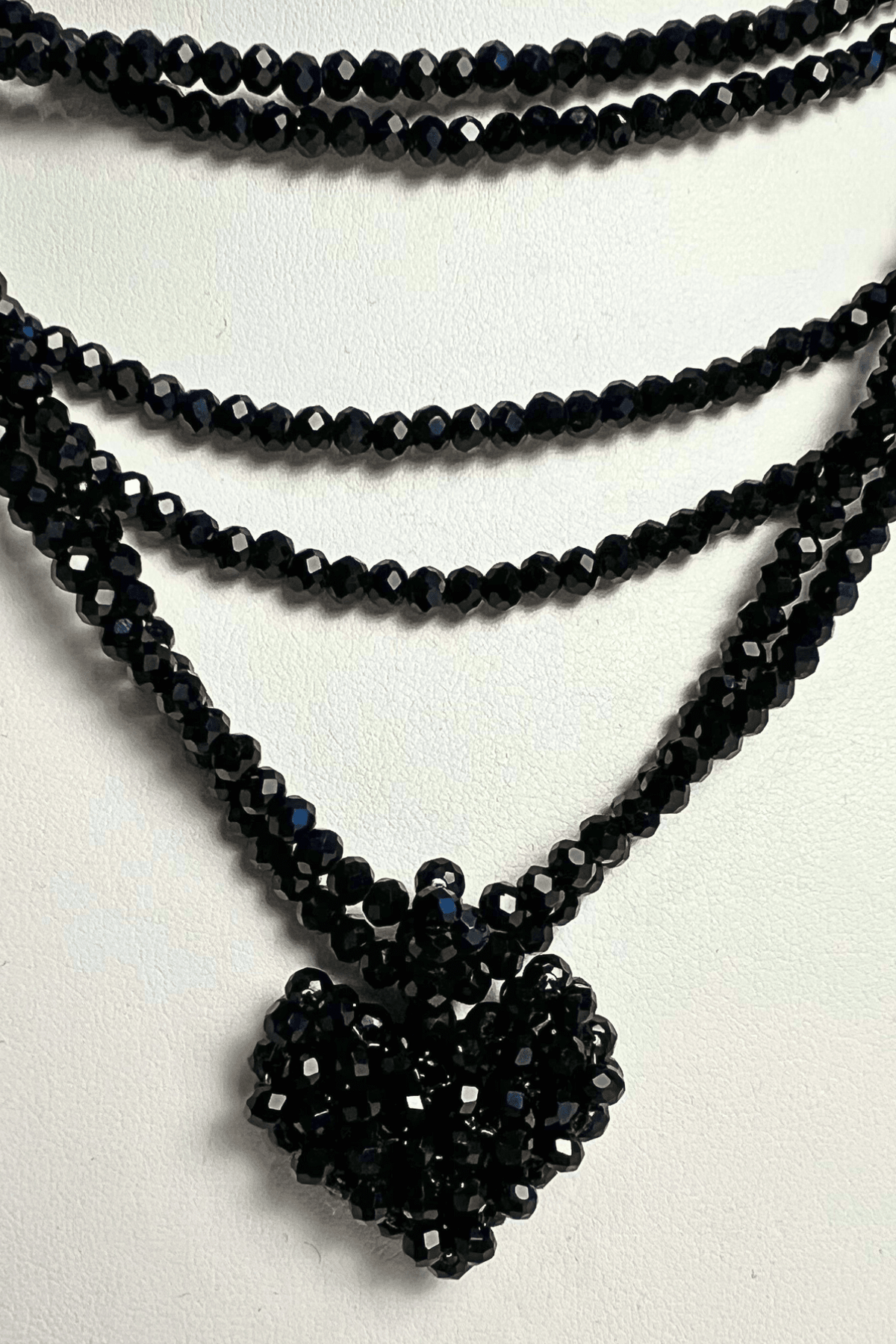 Mini Heart Chain Necklace - Black