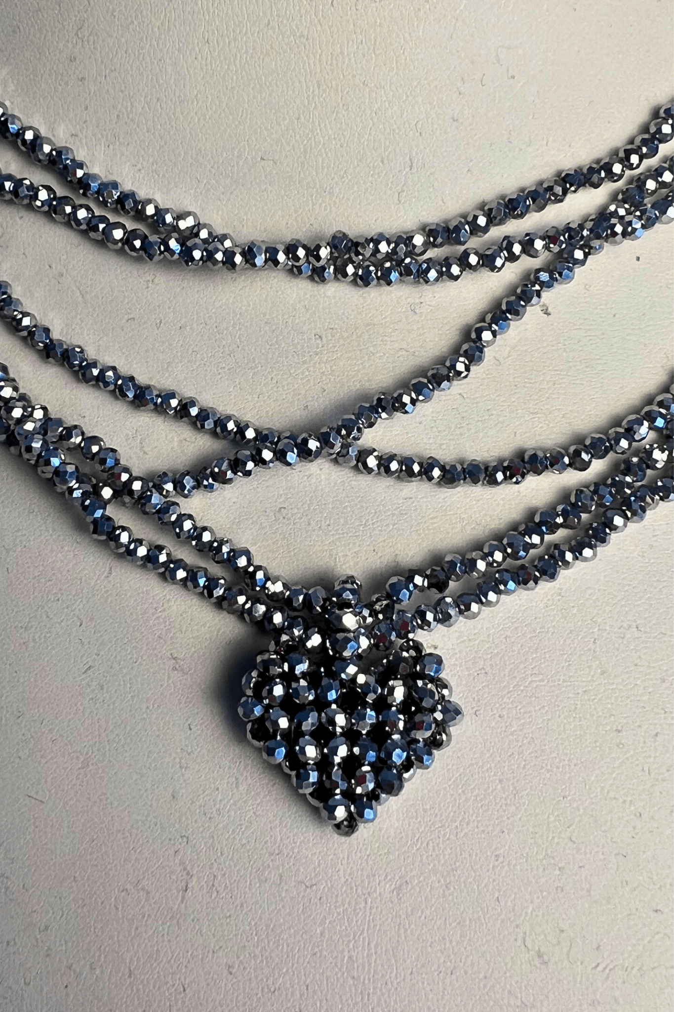 Mini Heart Chain Necklace - Silver