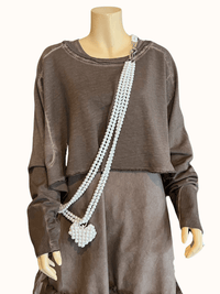 Mini Loop Pearl Heart Necklace