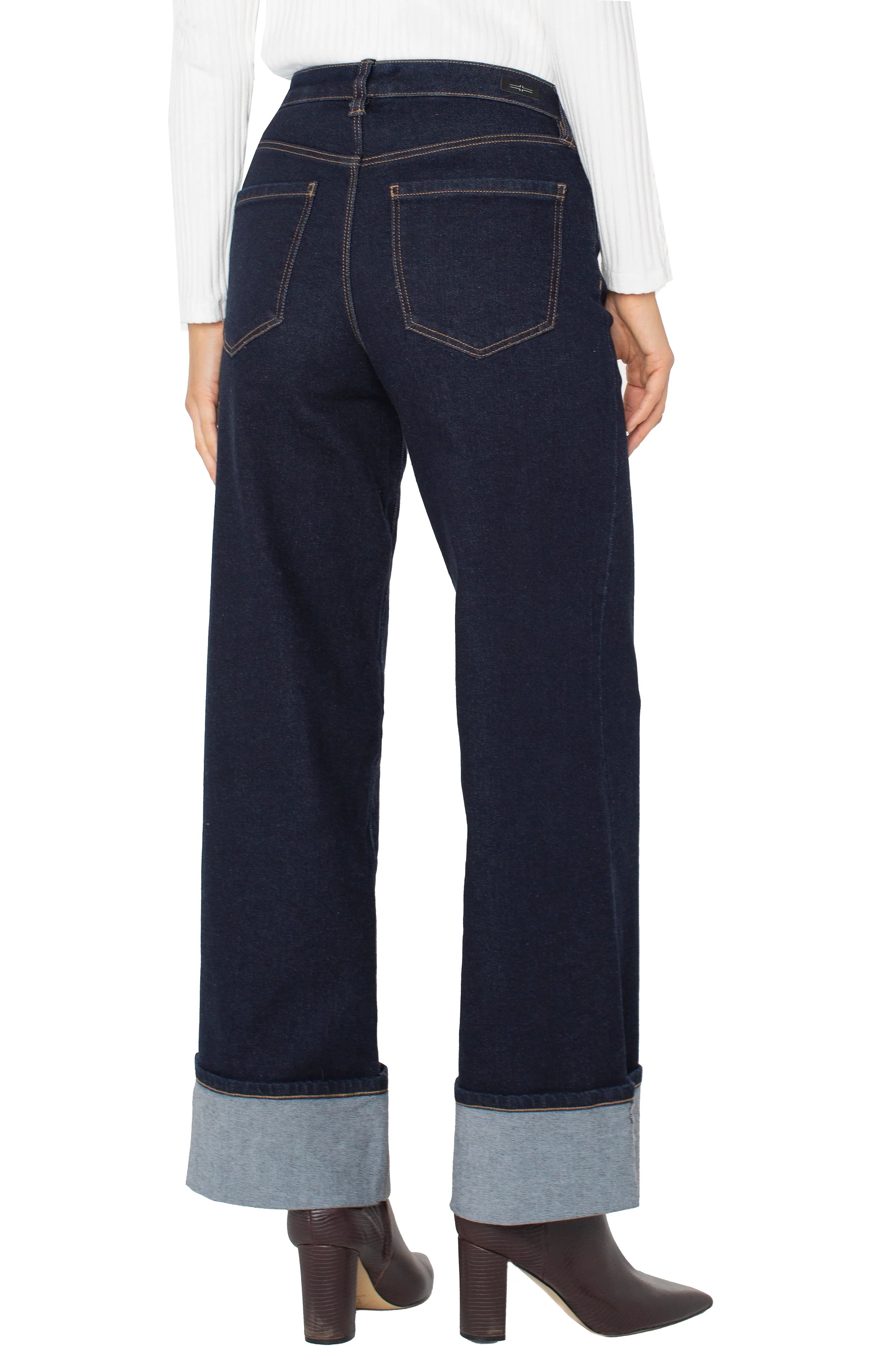 Morgan Cuffed Wide Leg Jean
