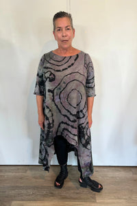 Tie-Dye Hi-Lo Tunic Dress (Multicolor)