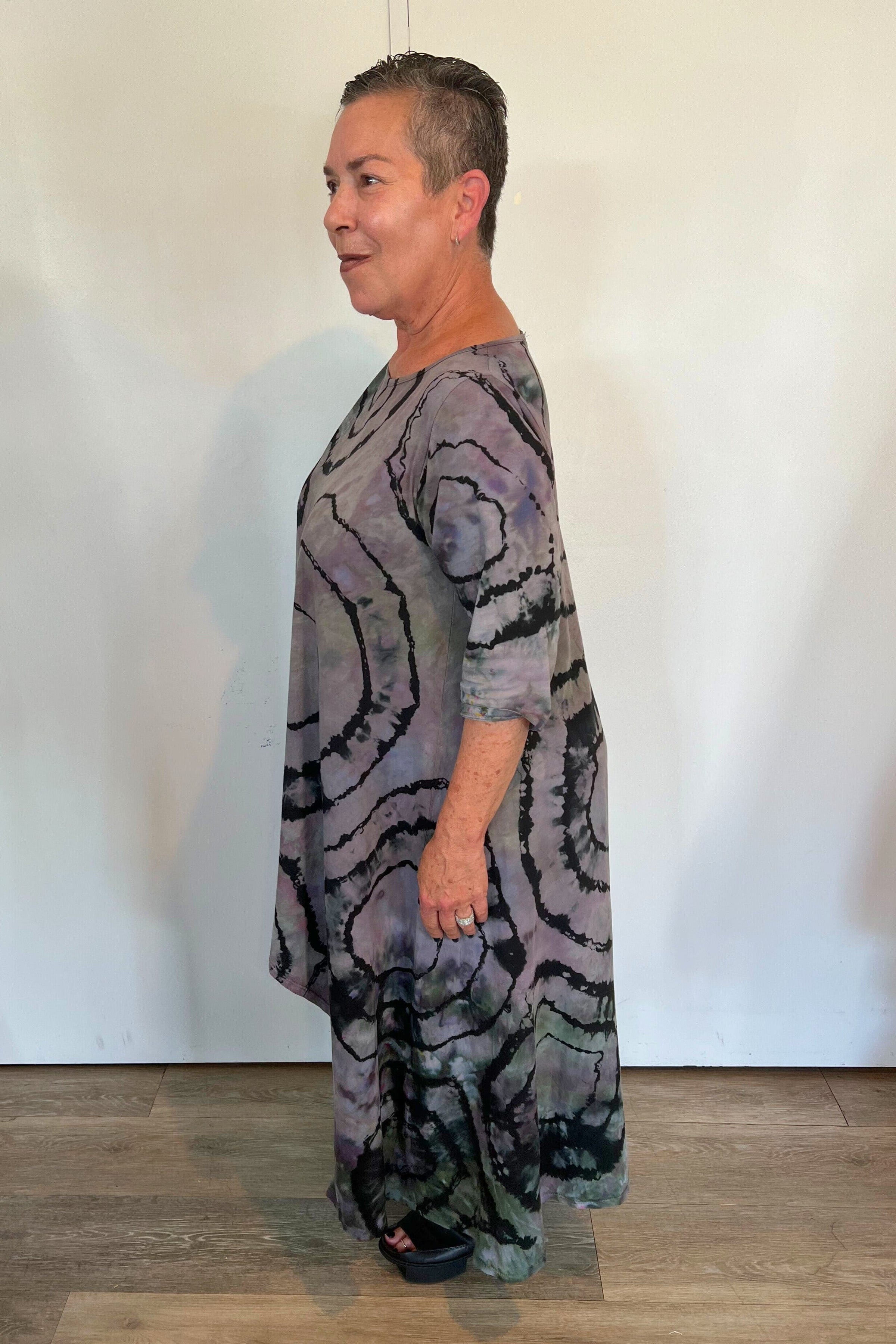 Tie-Dye Hi-Lo Tunic Dress (Multicolor)