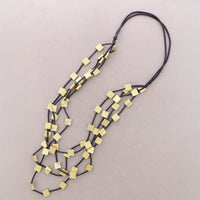 Rubber/Square Wood Necklace