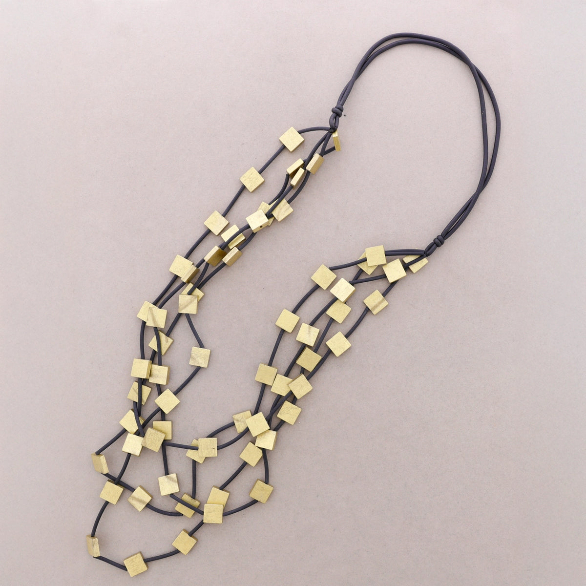 Rubber/Square Wood Necklace