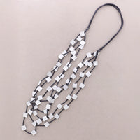 Rubber/Square Wood Necklace