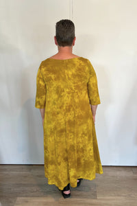 Tie-Dye Hi-Lo Tunic Dress (Mustard)