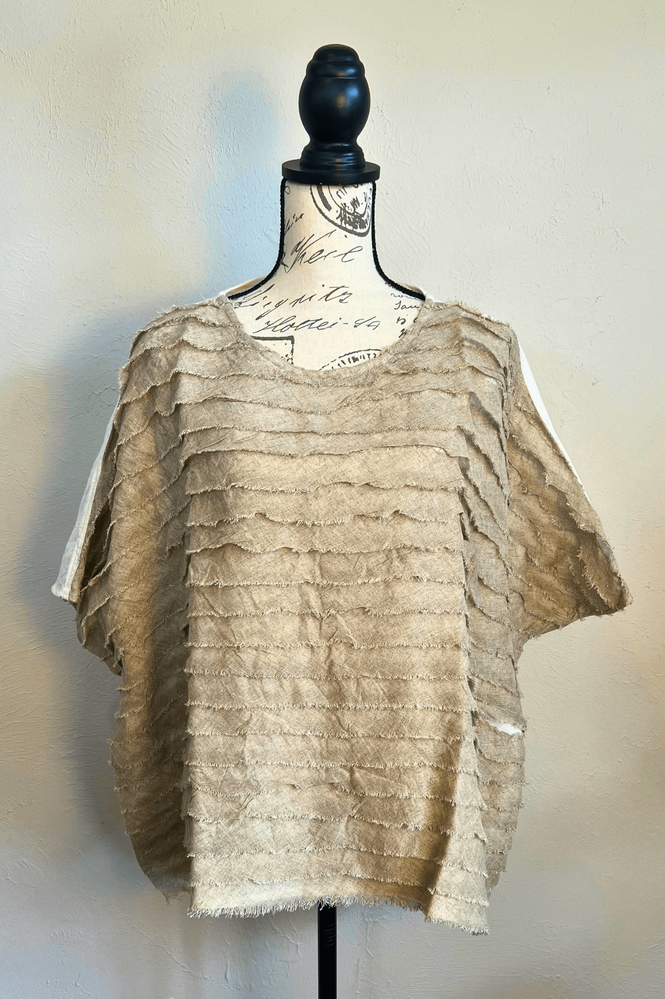 Drop-Shoulder Natural Linen Top