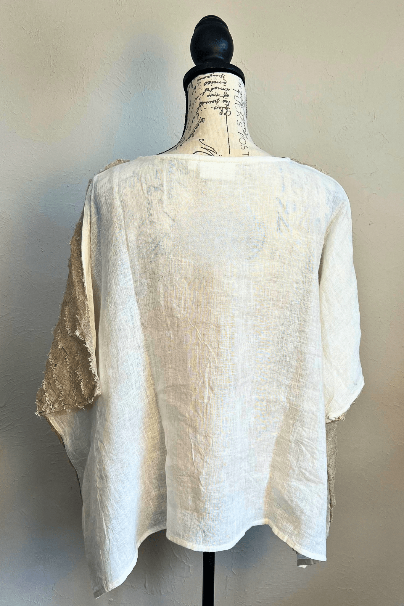 Drop-Shoulder Natural Linen Top
