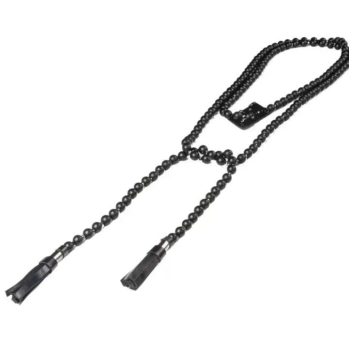 Obsidian Path Beaded Lariat