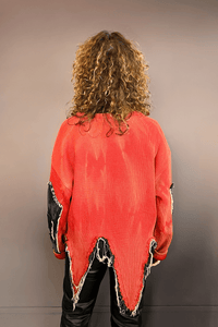 Textured Asymmetrical Distressed Sweater