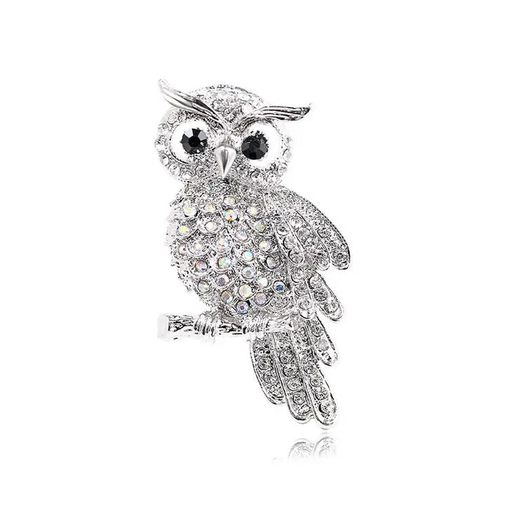 Owl Rhinestone Brooch