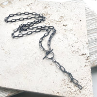 Paperclip Wrap Necklace - Gunmetal