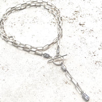 Paperclip Wrap Necklace - Burnished Silver