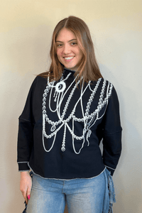 Black & White Pearl Pullover