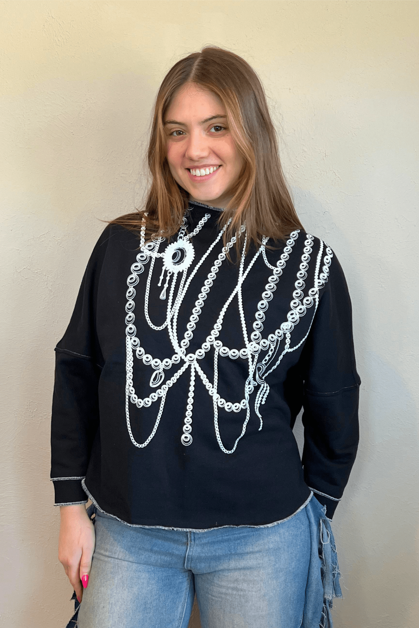 Black & White Pearl Pullover