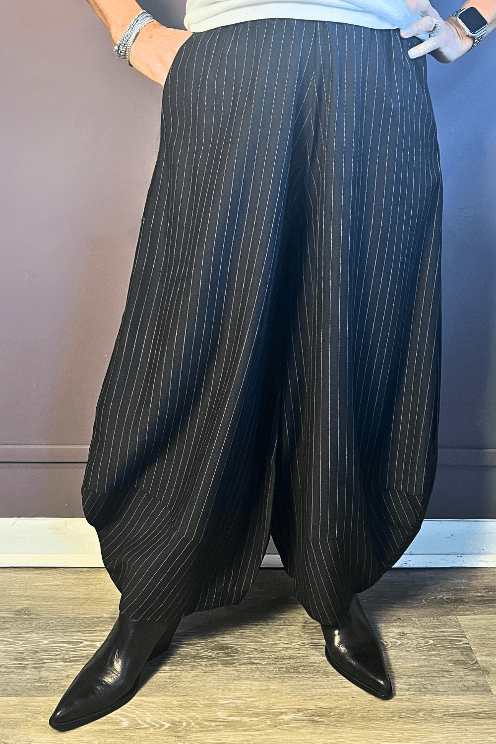 Pinstripe Balloon Pant