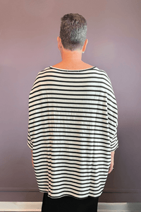 White Stripe Polar Fleece Pullover