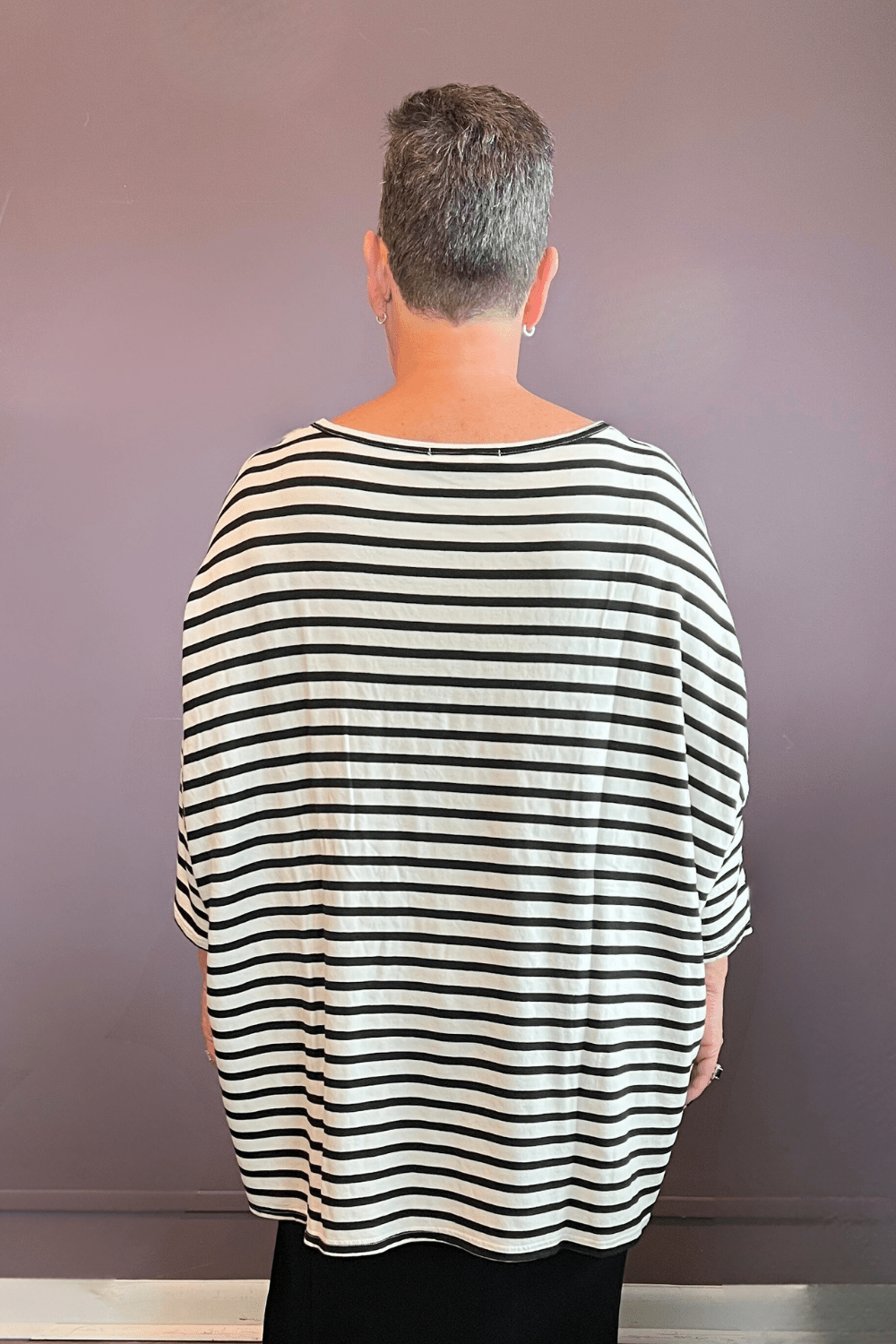 White Stripe Polar Fleece Pullover