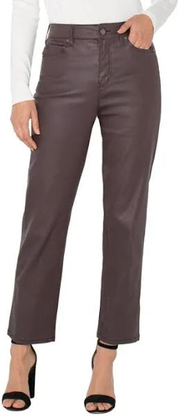 Kennedy Hi-Rise Crop (Coated Raisin)