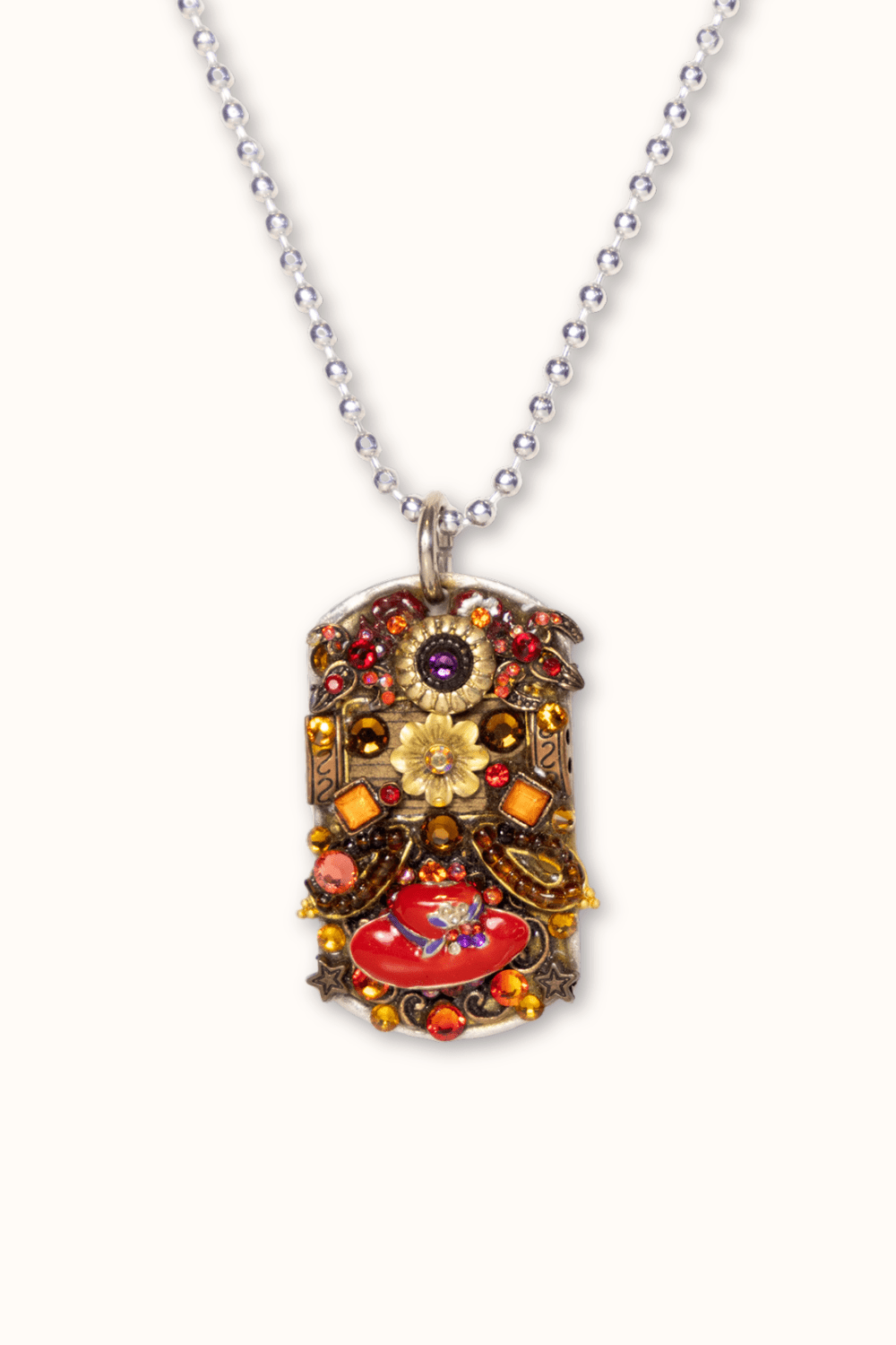 Derby Hat Dog Tag Necklace