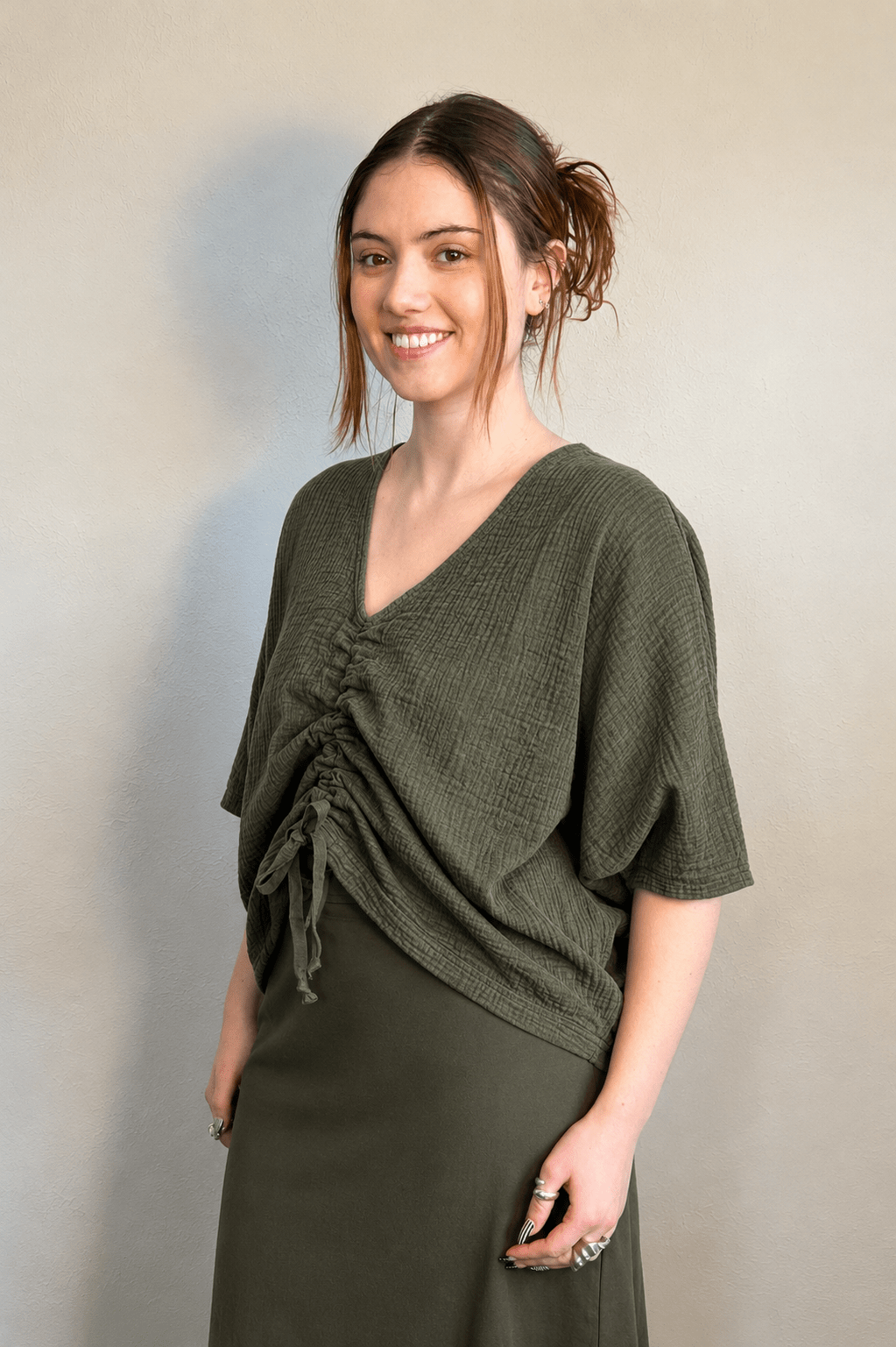 Gauze Ria Shirt - Peppercorn