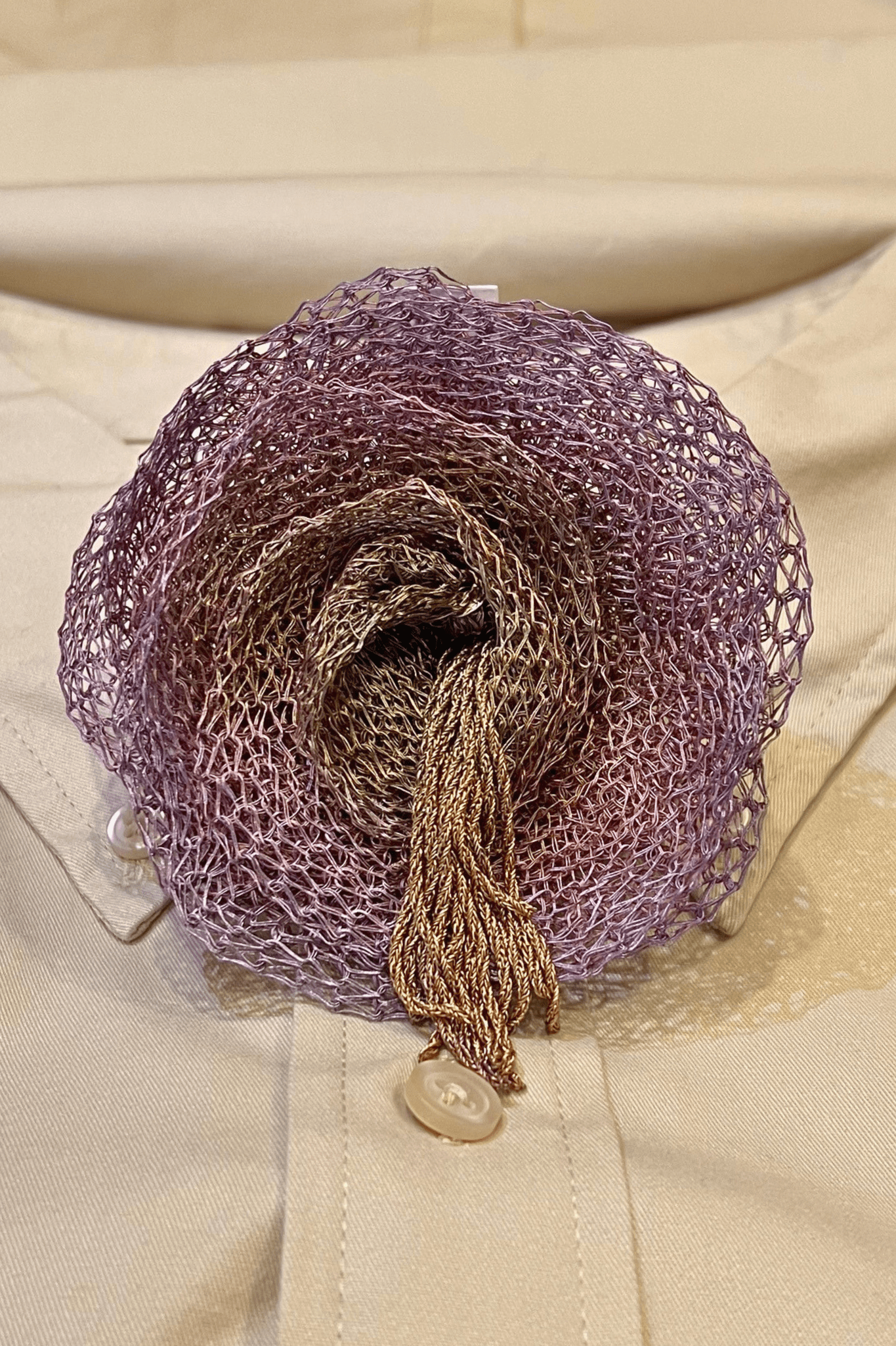 Rolled Rose Pin with Tassel