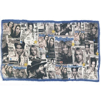 Blue Vintage Rock Star Scarf